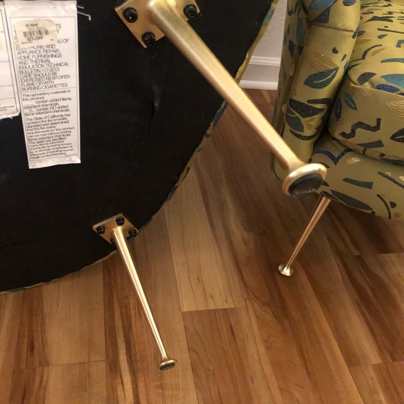 West Elm Phoebe Mid Century Modern Chairs With Metal Legs - Pair - Picture 5 of 15